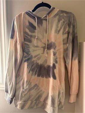 Pink and Grey Tye Dye Hoodie